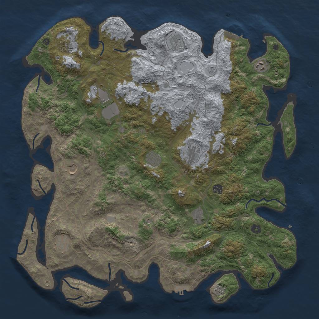 Rust Map: Procedural Map, Size: 4800, Seed: 1958381250, 20 Monuments