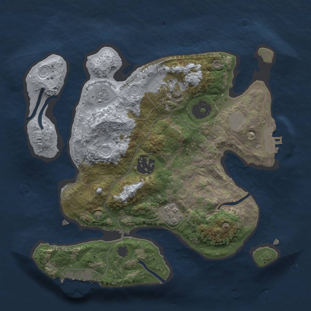 Rust Map: Procedural Map, Size: 2500, Seed: 9138456, 9 Monuments