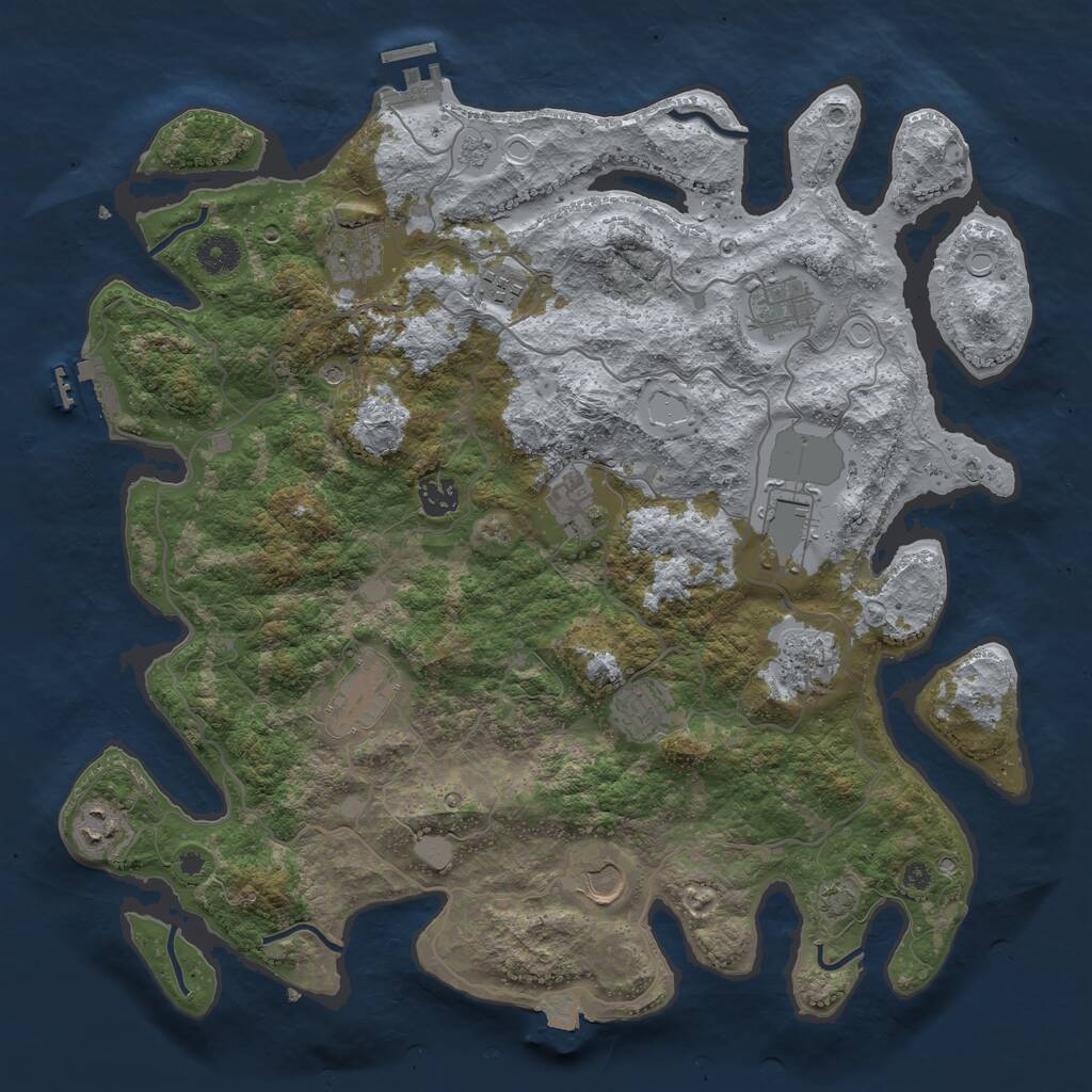 Rust Map: Procedural Map, Size: 4000, Seed: 1655573083, 17 Monuments