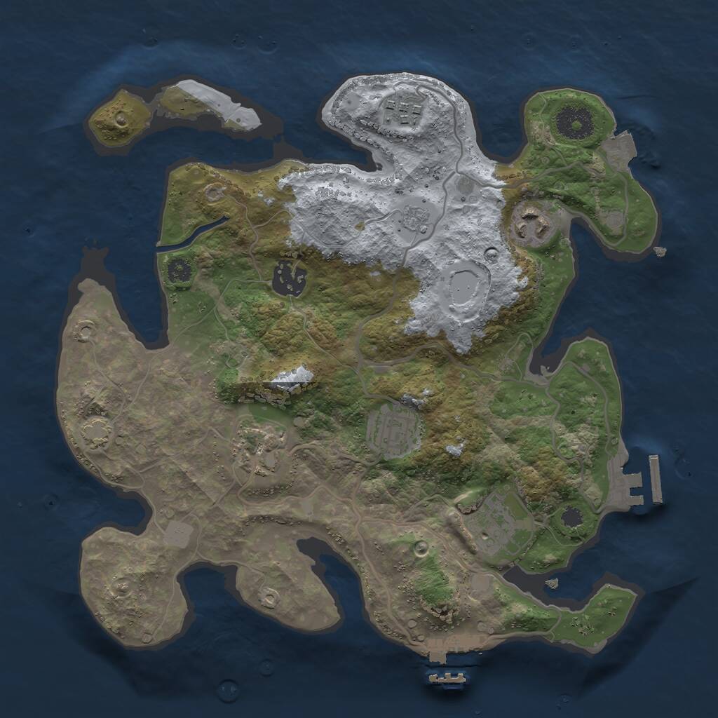 Rust Map: Procedural Map, Size: 3000, Seed: 1328261373, 11 Monuments