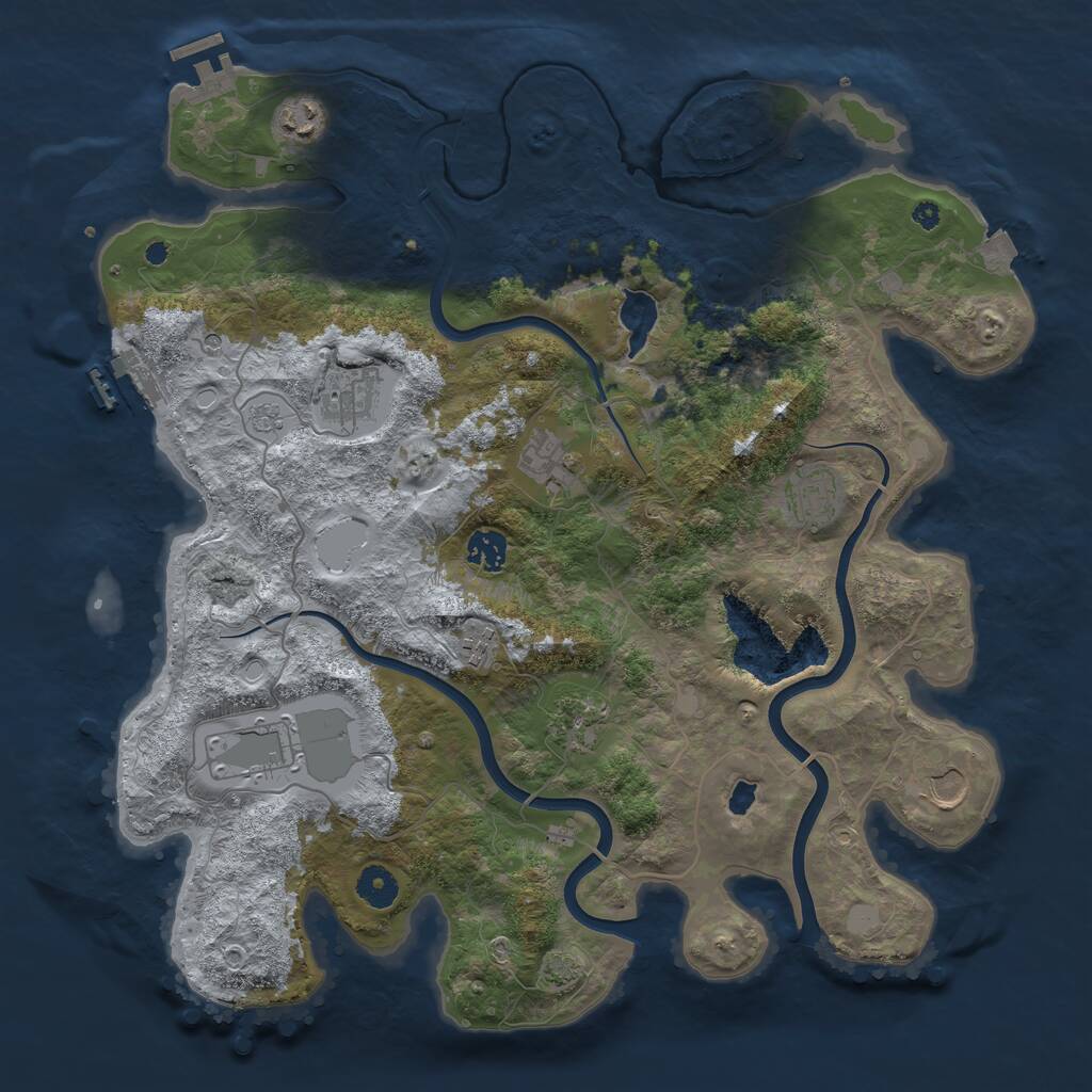 Rust Map: Procedural Map, Size: 4000, Seed: 1060, 15 Monuments