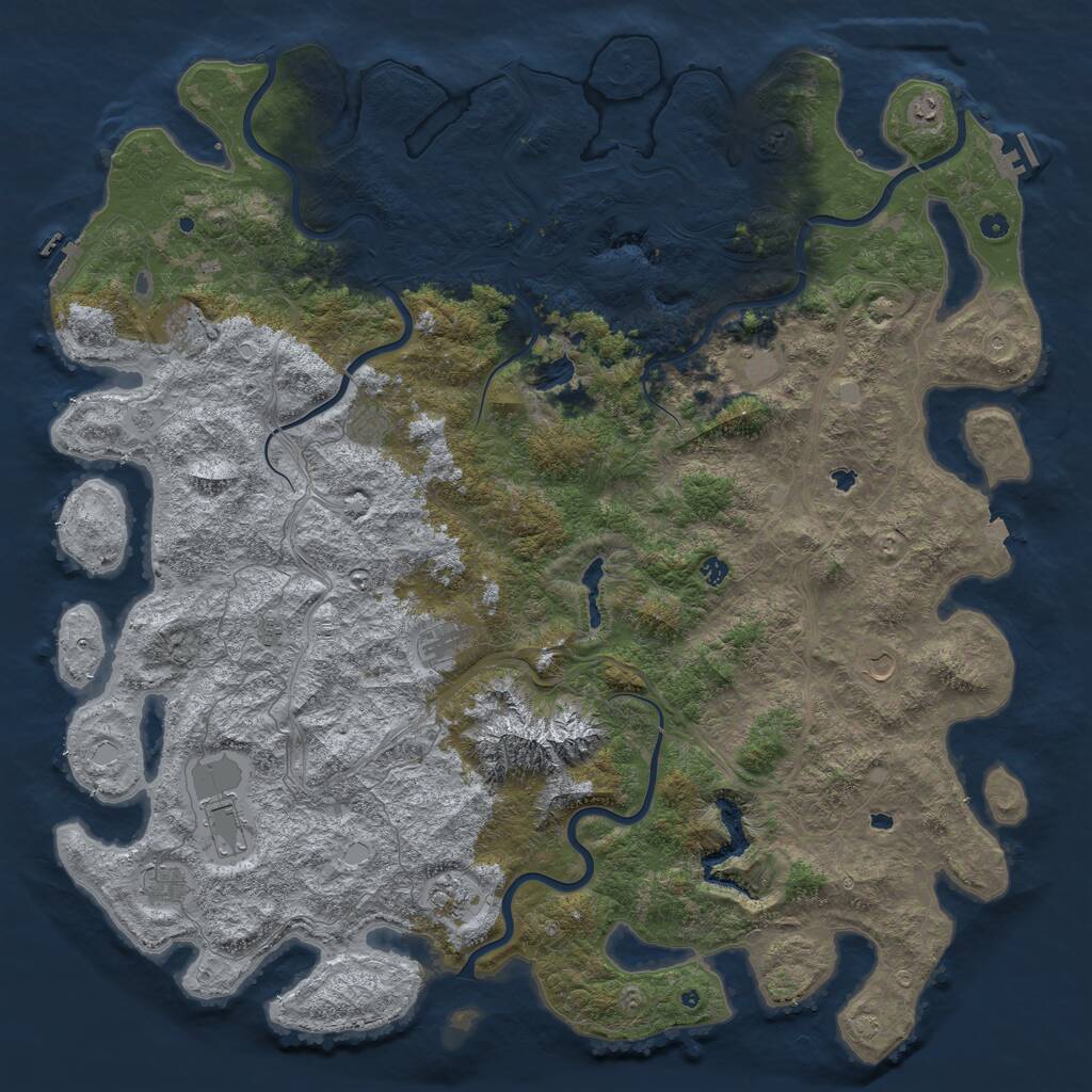 Rust Map: Procedural Map, Size: 6000, Seed: 155586648, 17 Monuments