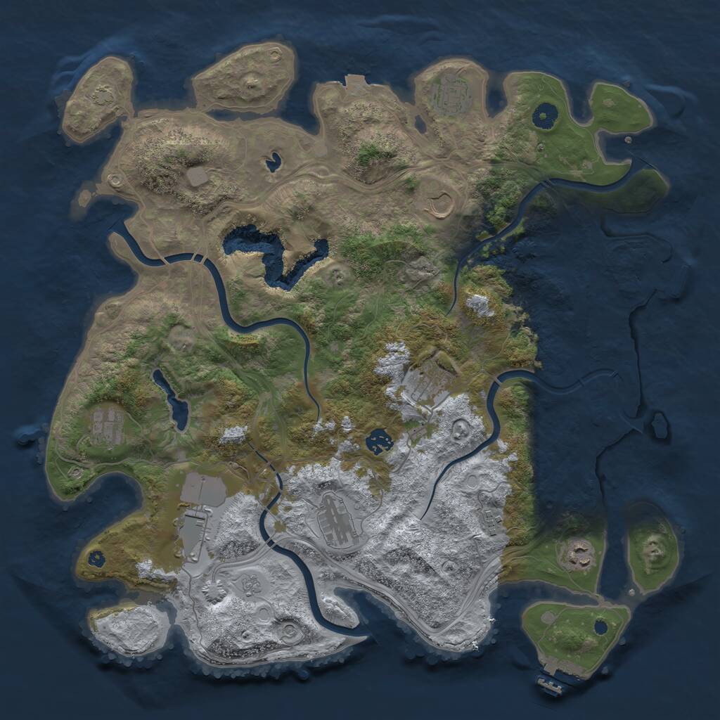 Rust Map: Procedural Map, Size: 4250, Seed: 110705264, 15 Monuments