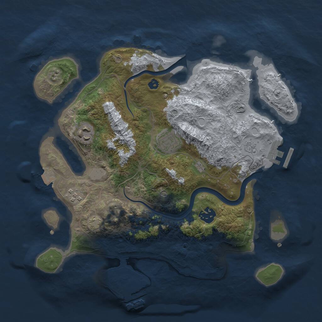 Rust Map: Procedural Map, Size: 3106, Seed: 3217, 10 Monuments