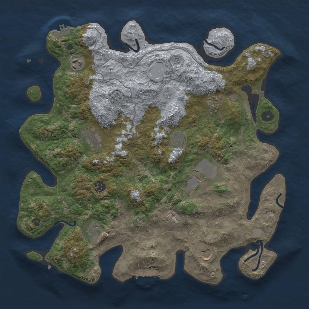 Rust Map: Procedural Map, Size: 4000, Seed: 18418, 18 Monuments