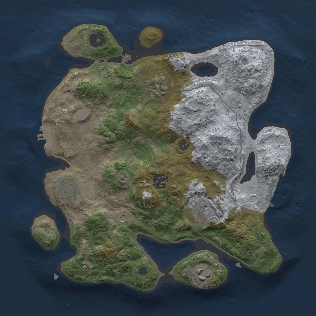 Rust Map: Procedural Map, Size: 3000, Seed: 6227783, 15 Monuments