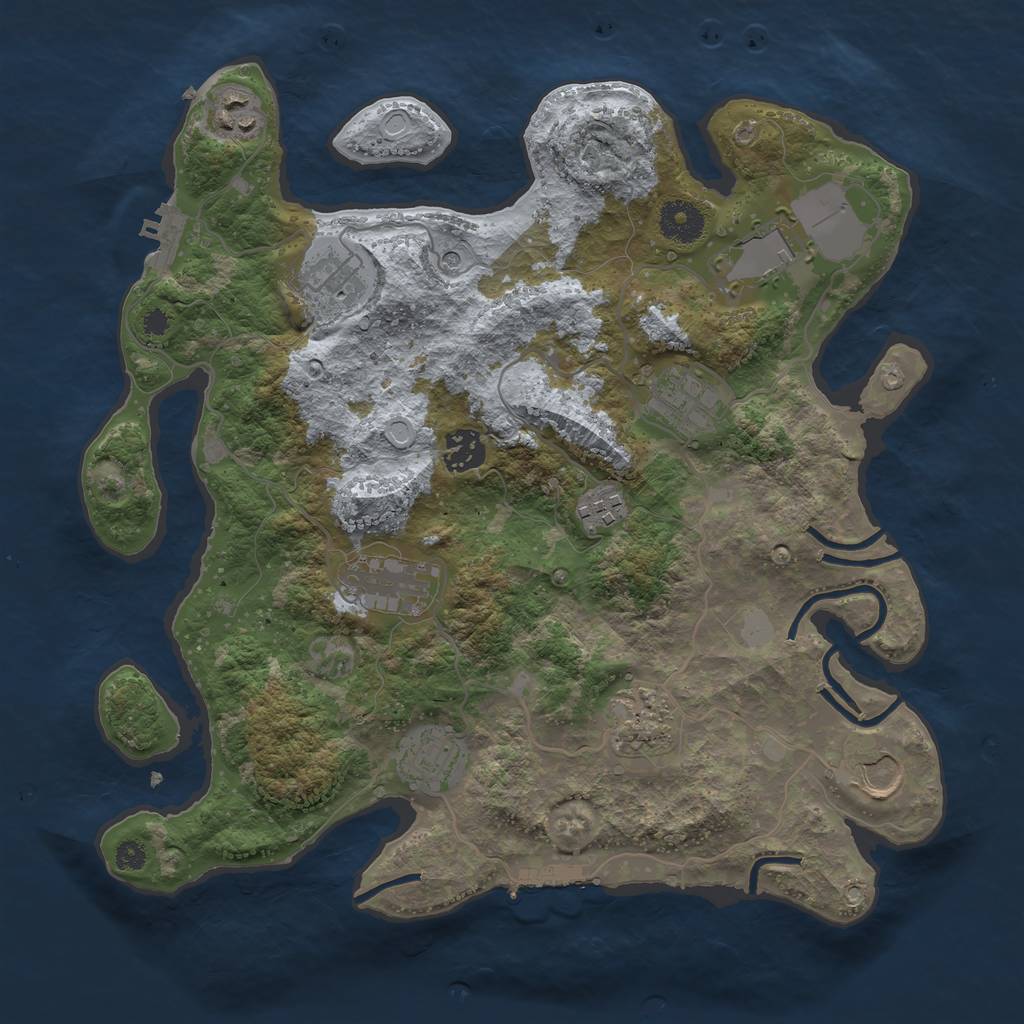 Rust Map: Procedural Map, Size: 3500, Seed: 10196, 18 Monuments