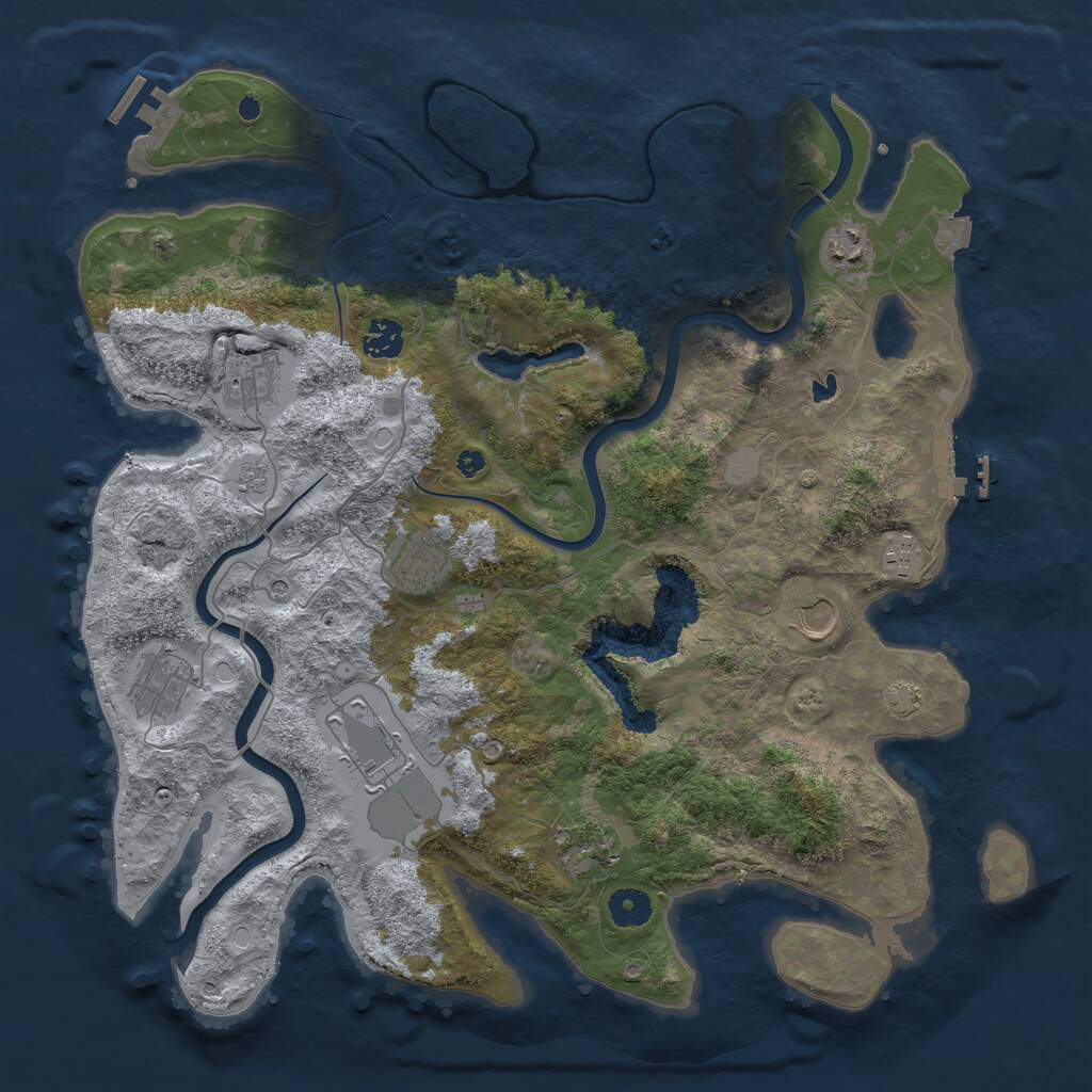 Rust Map: Procedural Map, Size: 4000, Seed: 1164479468, 15 Monuments