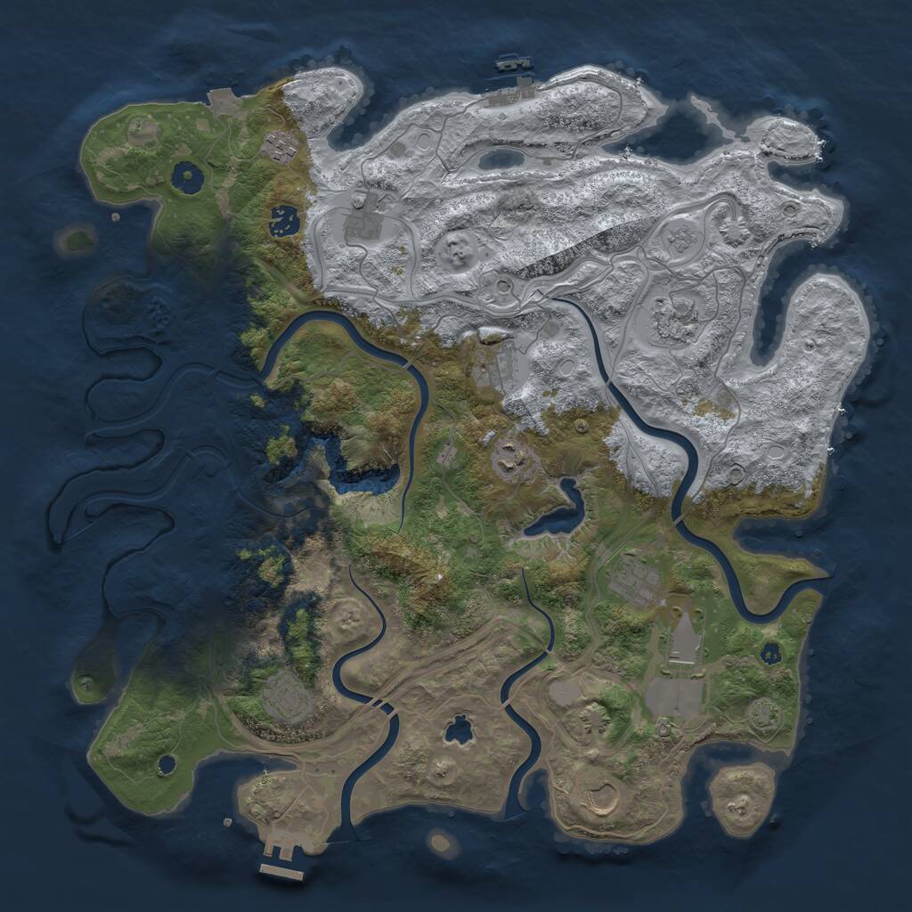 Rust Map: Procedural Map, Size: 4250, Seed: 1286848085, 16 Monuments