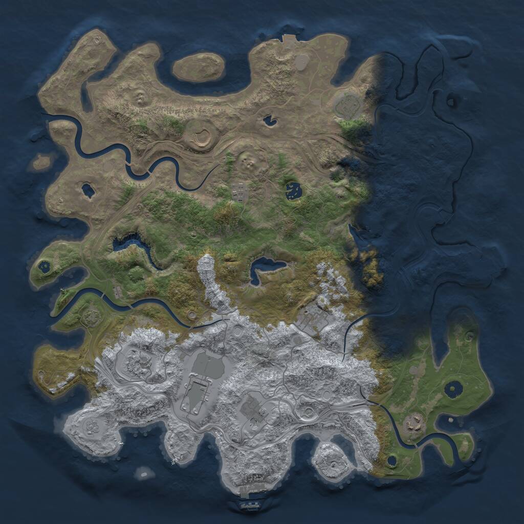 Rust Map: Procedural Map, Size: 4500, Seed: 1080, 15 Monuments