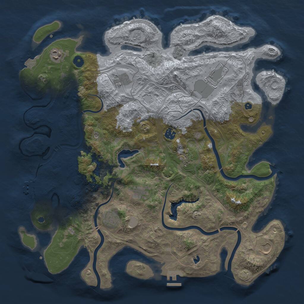 Rust Map: Procedural Map, Size: 4250, Seed: 548463952, 15 Monuments