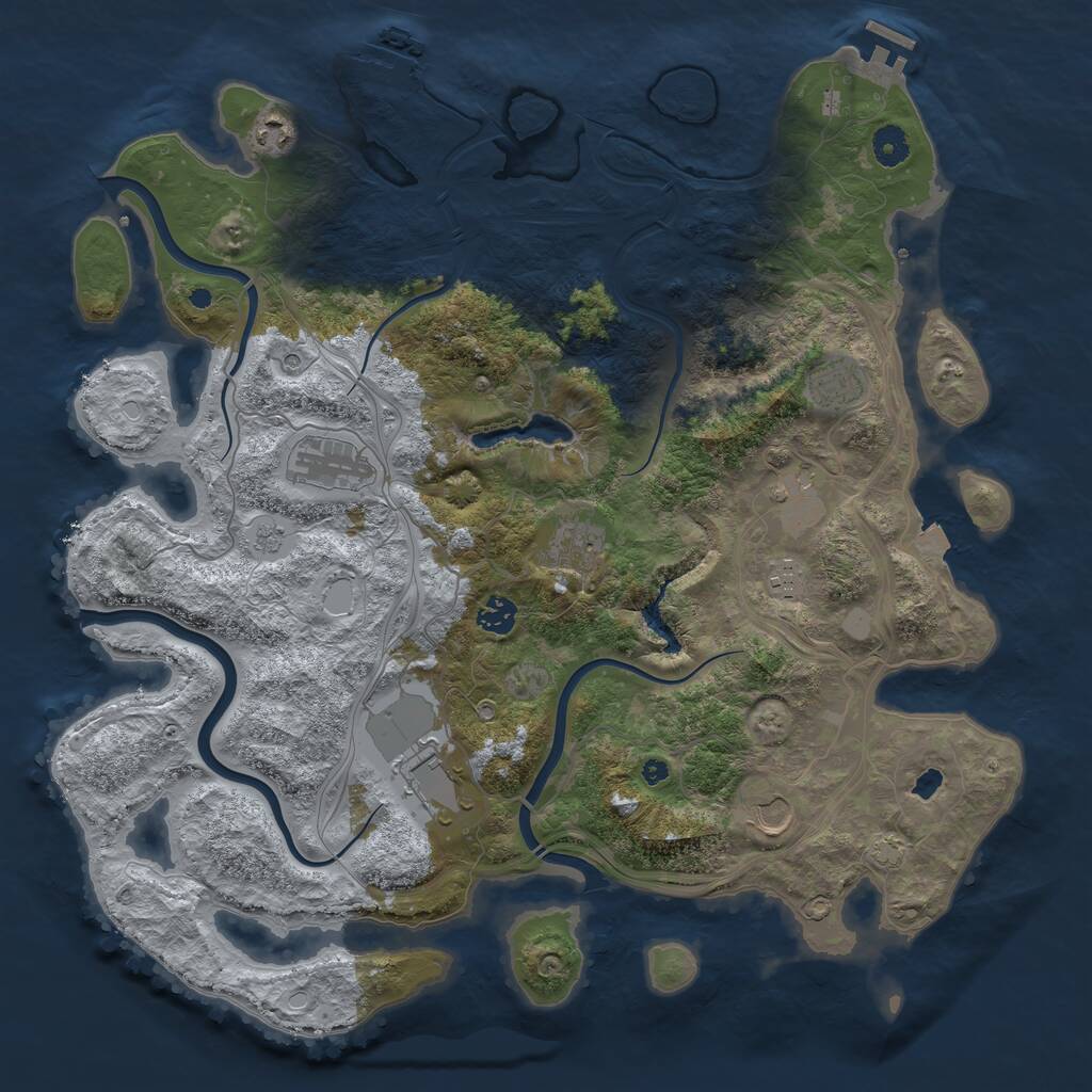 Rust Map: Procedural Map, Size: 4250, Seed: 509468181, 15 Monuments