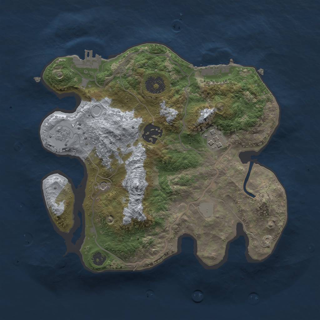 Rust Map: Procedural Map, Size: 2500, Seed: 67175251, 11 Monuments