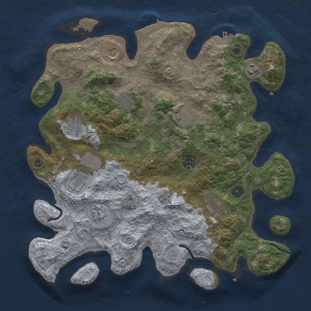 Rust Map: Procedural Map, Size: 4000, Seed: 497324794, 19 Monuments