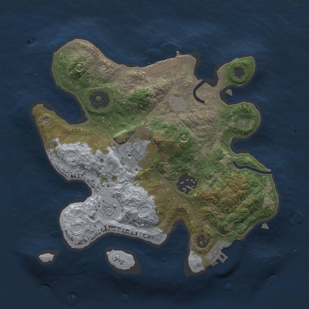 Rust Map: Procedural Map, Size: 2400, Seed: 356779, 10 Monuments