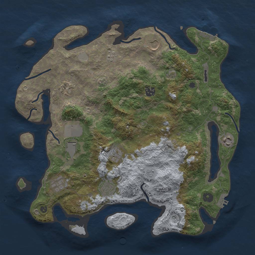 Rust Map: Procedural Map, Size: 3700, Seed: 1510305052, 16 Monuments