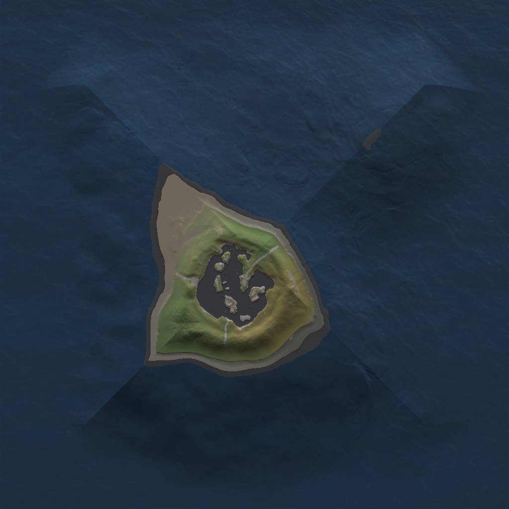 Rust Map: Barren, Size: 1000, Seed: 4, 3 Monuments