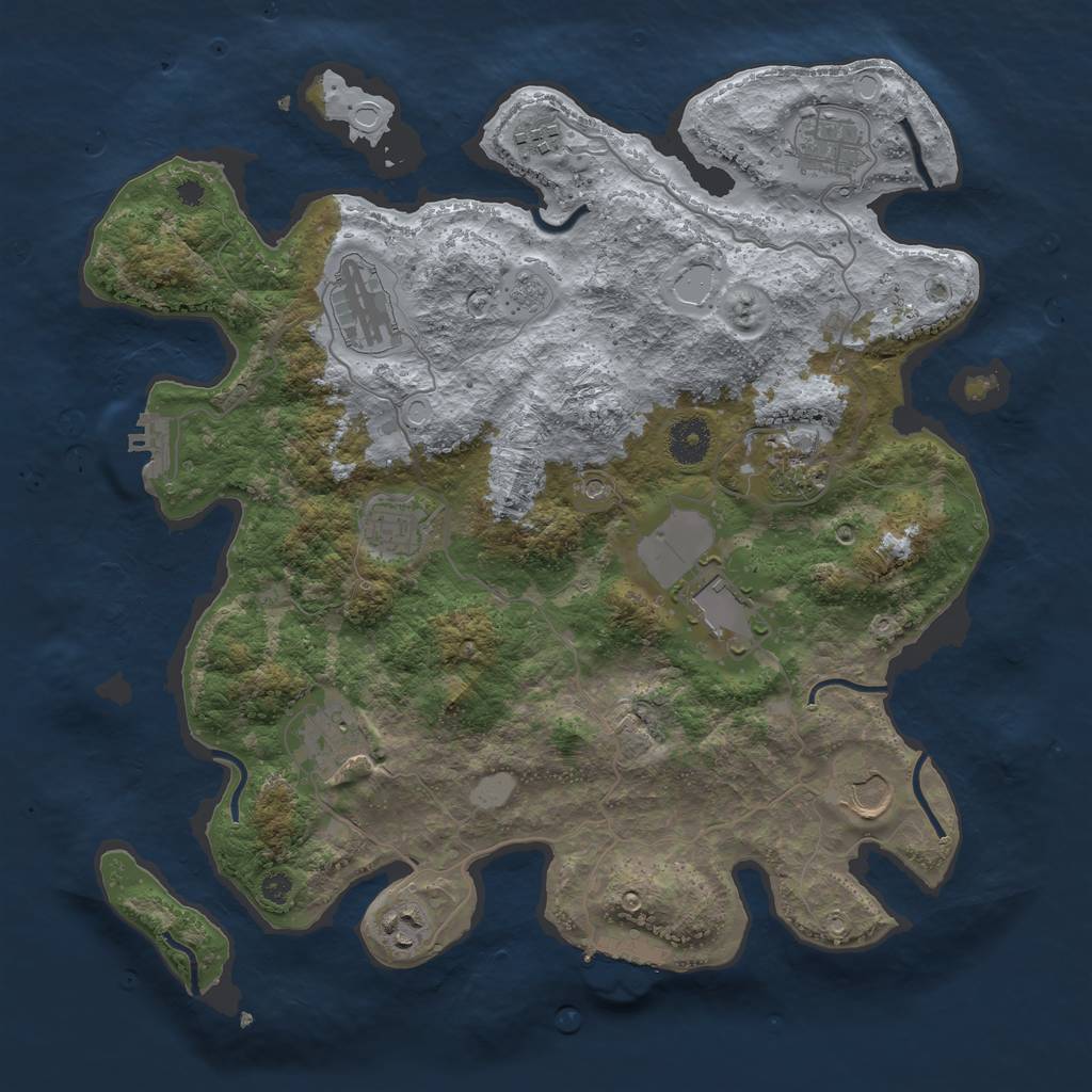 Rust Map: Procedural Map, Size: 3700, Seed: 5897, 18 Monuments