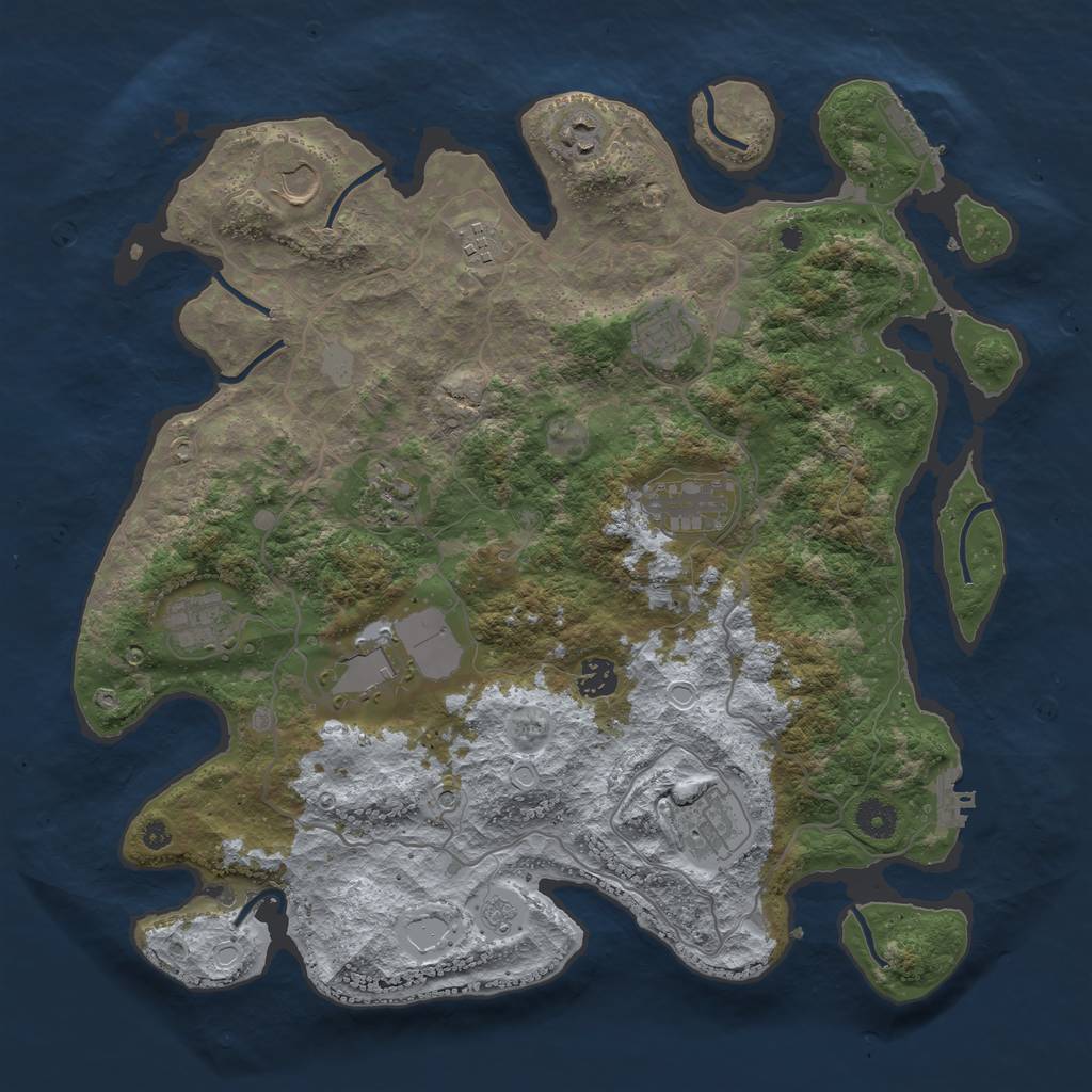 Rust Map: Procedural Map, Size: 4000, Seed: 110705264, 17 Monuments