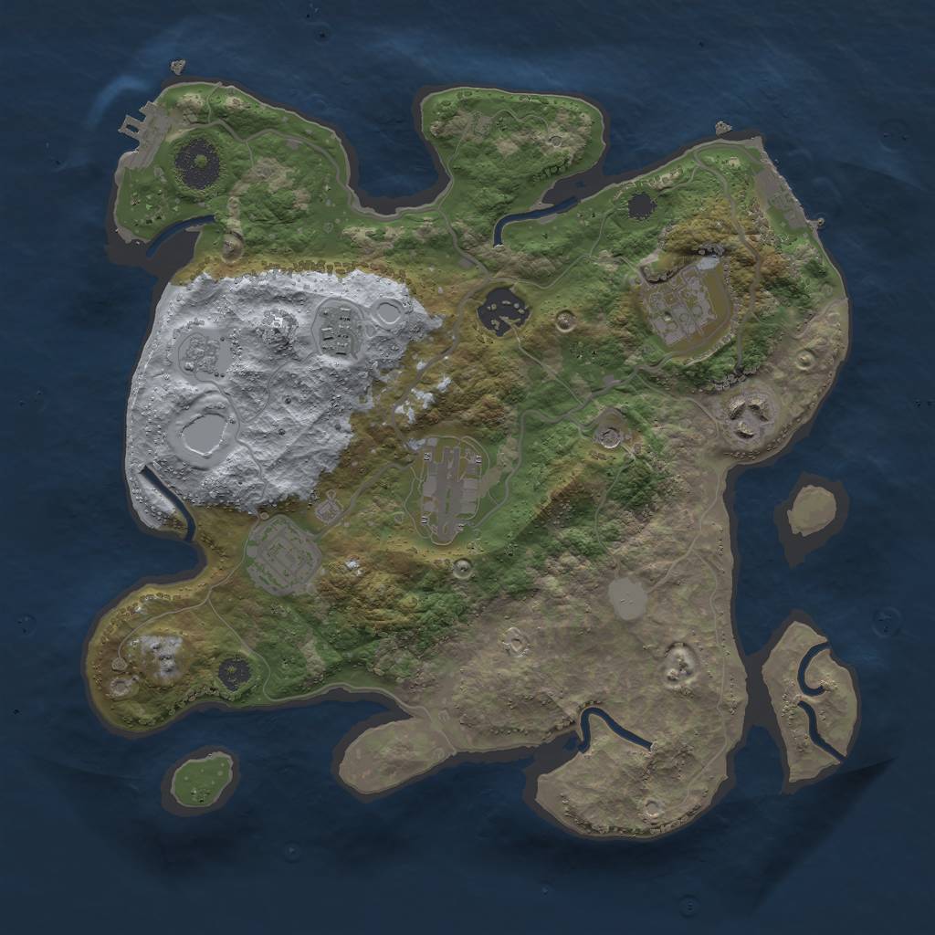 Rust Map: Procedural Map, Size: 3000, Seed: 89897163, 15 Monuments