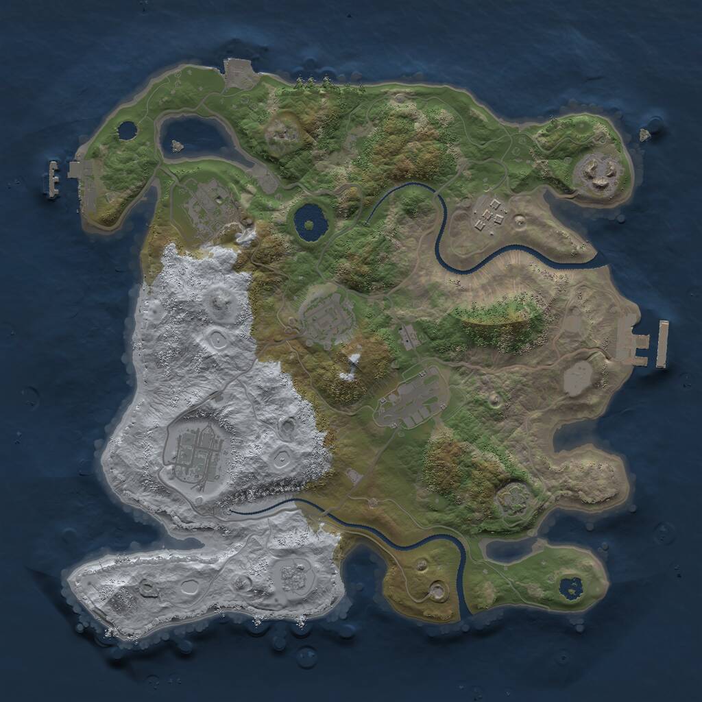 Rust Map: Procedural Map, Size: 3000, Seed: 20527652, 11 Monuments