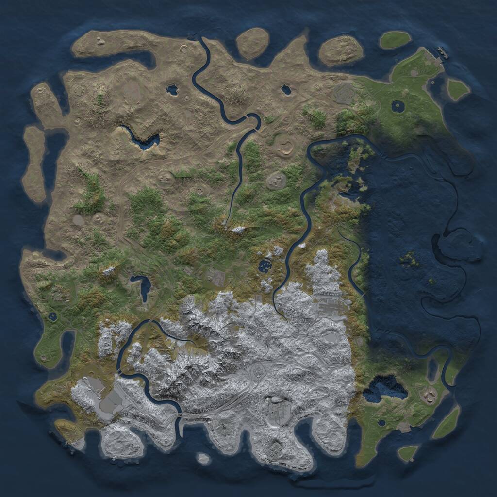 Rust Map: Procedural Map, Size: 5750, Seed: 1933201789, 17 Monuments