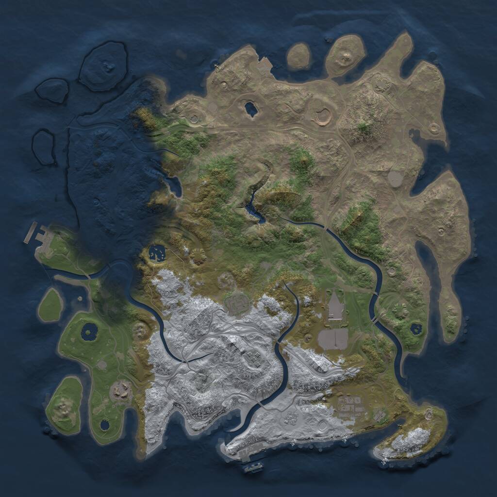 Rust Map: Procedural Map, Size: 4250, Seed: 1899849667, 13 Monuments
