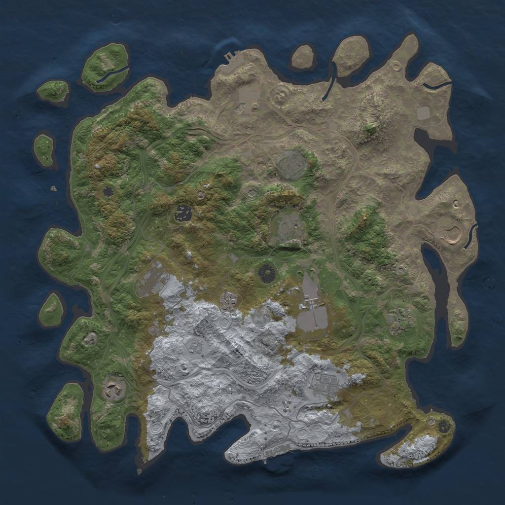 Rust Map: Procedural Map, Size: 4250, Seed: 1899849667, 20 Monuments