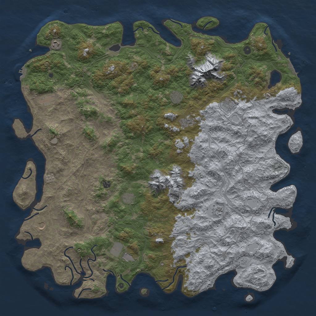 Rust Map: Procedural Map, Size: 6000, Seed: 512311123, 20 Monuments