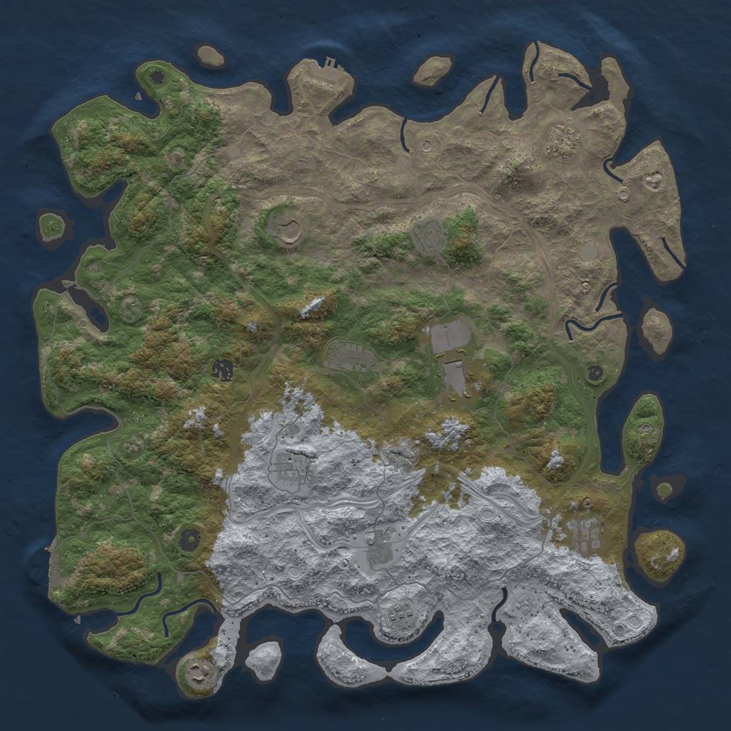 Rust Map: Procedural Map, Size: 4800, Seed: 1397010296, 20 Monuments