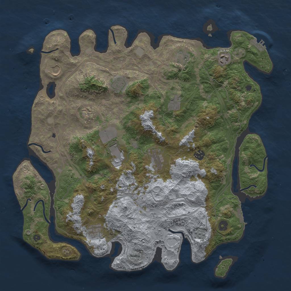 Rust Map: Procedural Map, Size: 4250, Seed: 1810216065, 20 Monuments