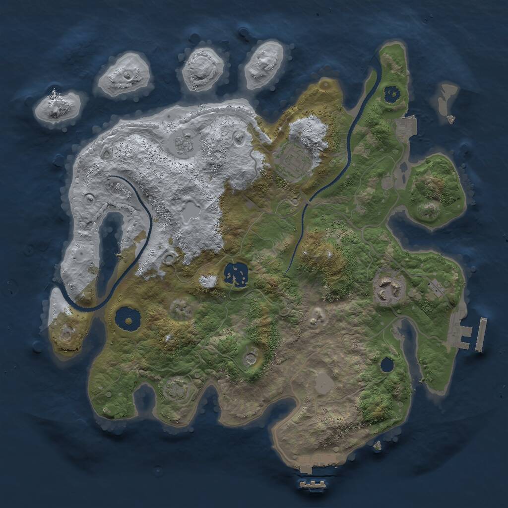 Rust Map: Procedural Map, Size: 3000, Seed: 1475168562, 9 Monuments