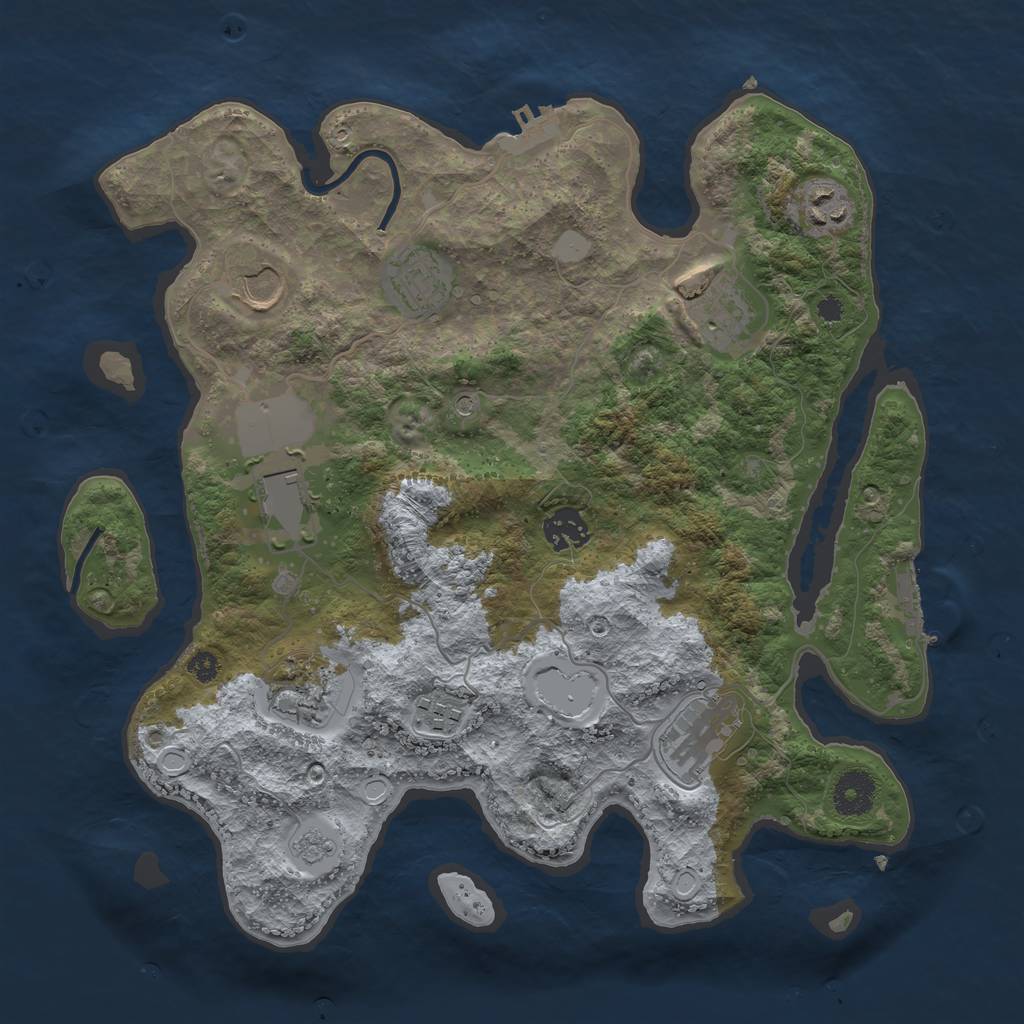 Rust Map: Procedural Map, Size: 3500, Seed: 146375638, 18 Monuments