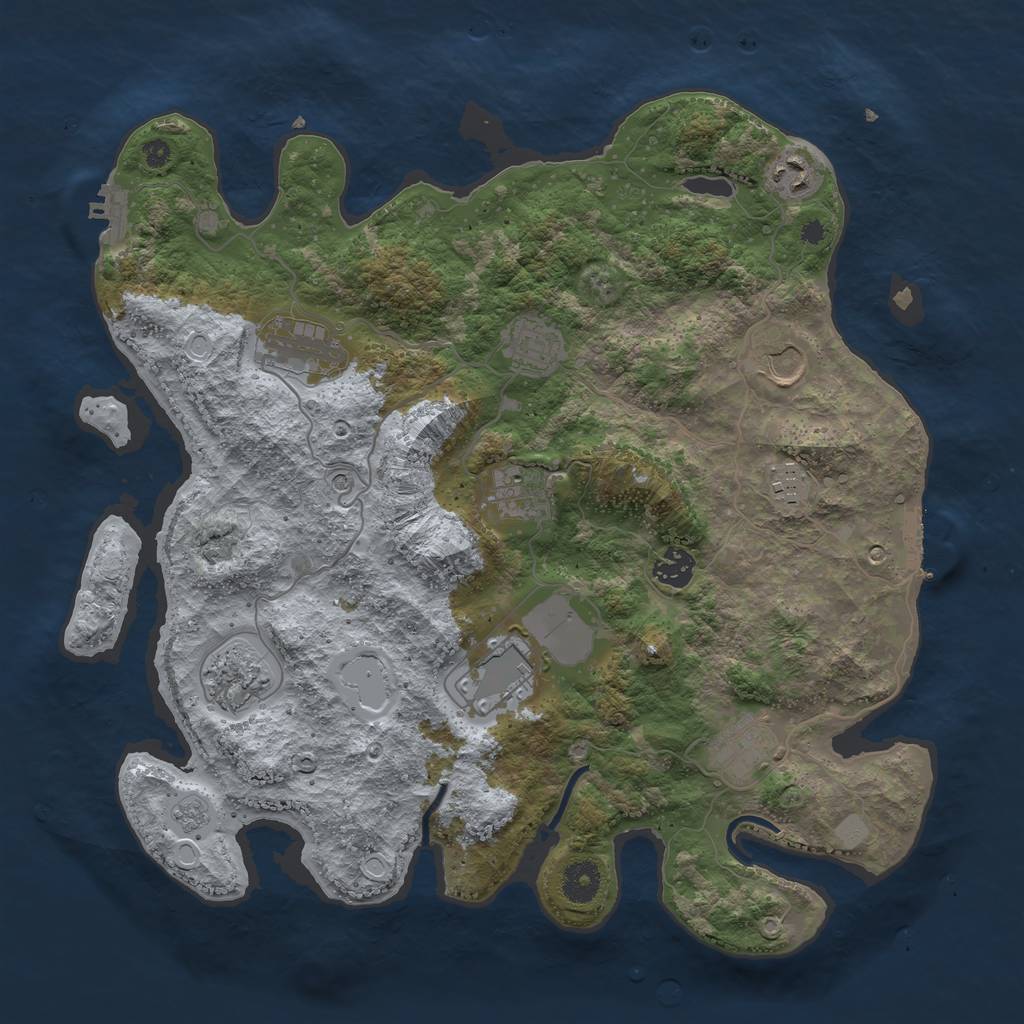 Rust Map: Procedural Map, Size: 3800, Seed: 25412423, 19 Monuments