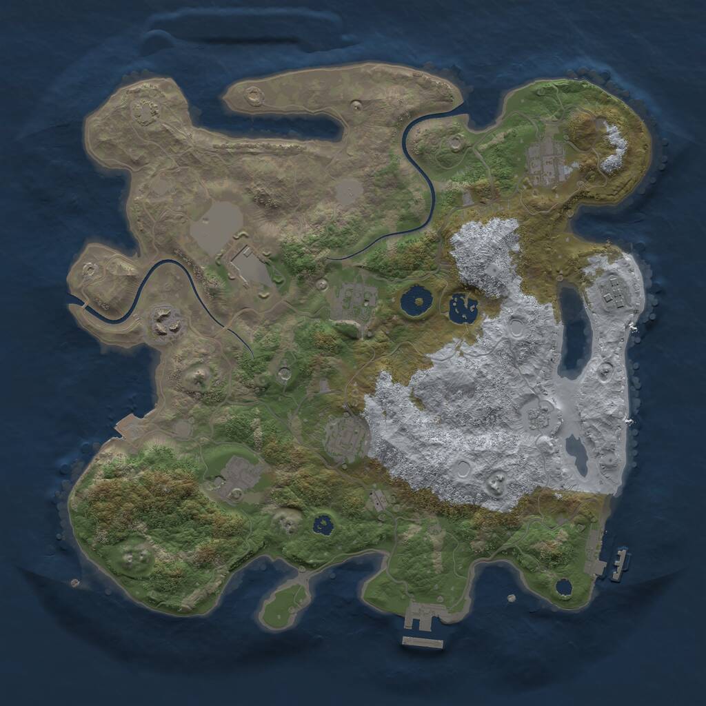 Rust Map: Procedural Map, Size: 3500, Seed: 936773447, 14 Monuments
