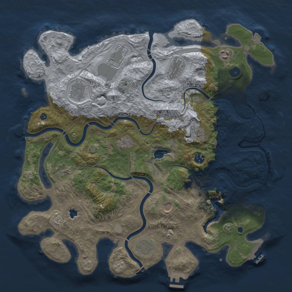 Rust Map: Procedural Map, Size: 4250, Seed: 13012023, 17 Monuments