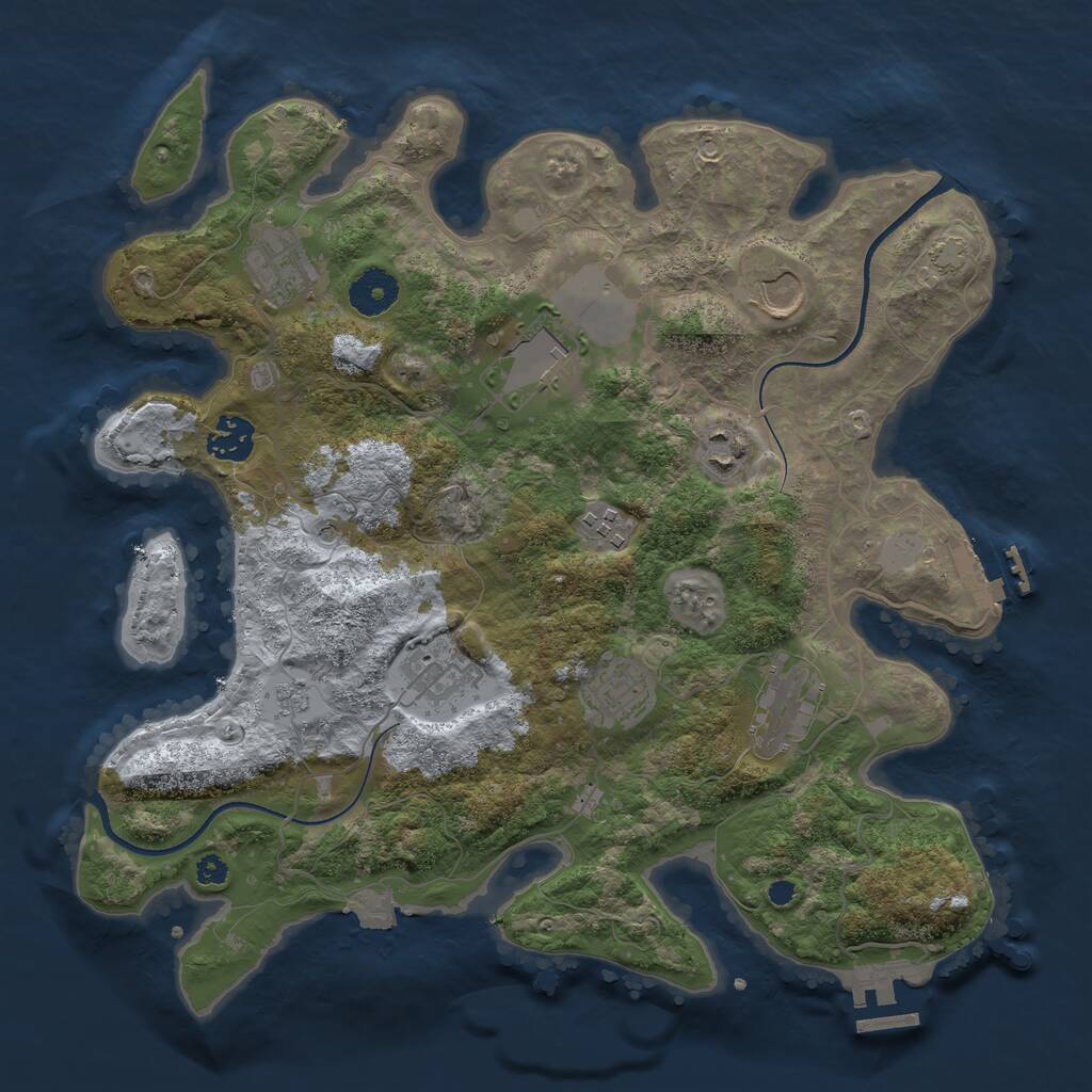 Rust Map: Procedural Map, Size: 3500, Seed: 712425697, 15 Monuments