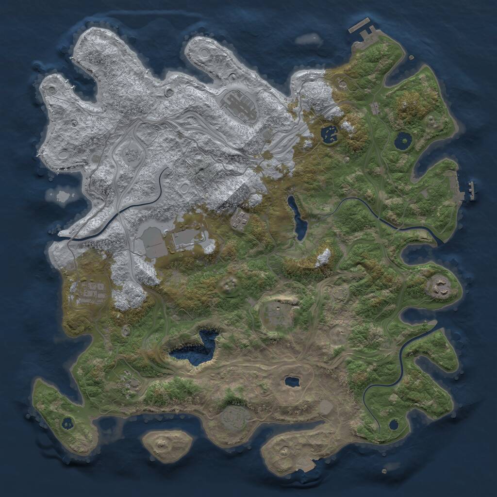 Rust Map: Procedural Map, Size: 4250, Seed: 1147150317, 15 Monuments