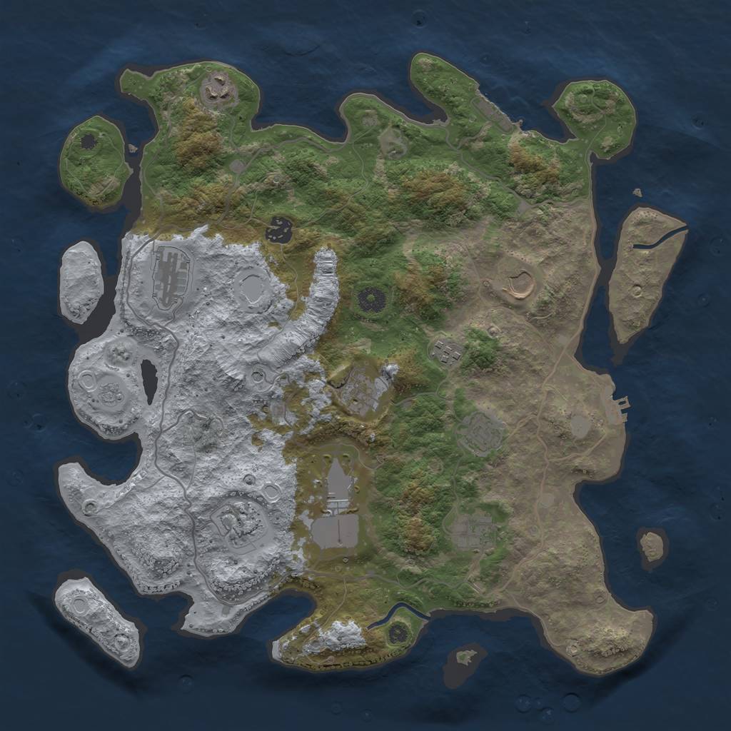 Rust Map: Procedural Map, Size: 4000, Seed: 155586648, 19 Monuments
