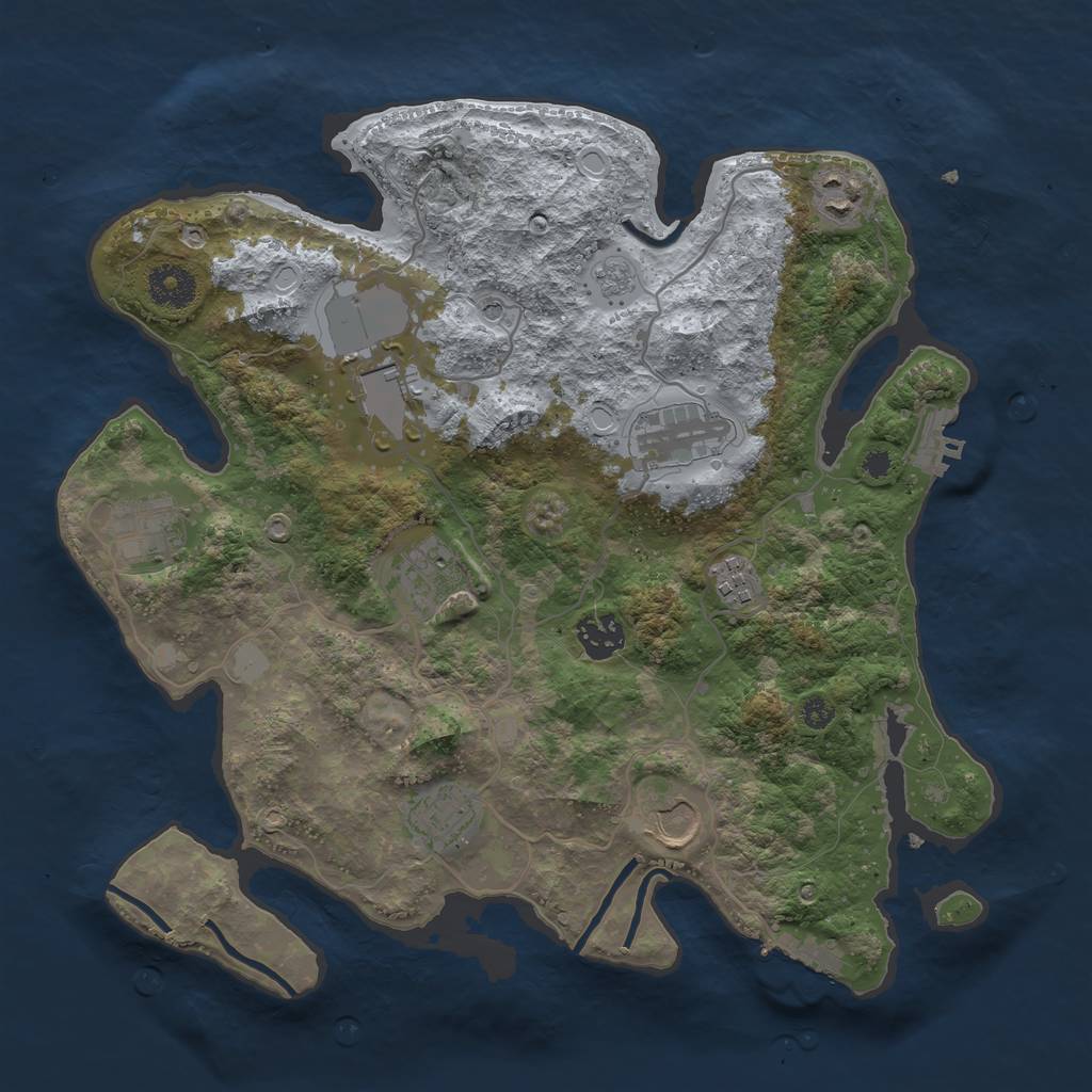 Rust Map: Procedural Map, Size: 3500, Seed: 5452081, 16 Monuments