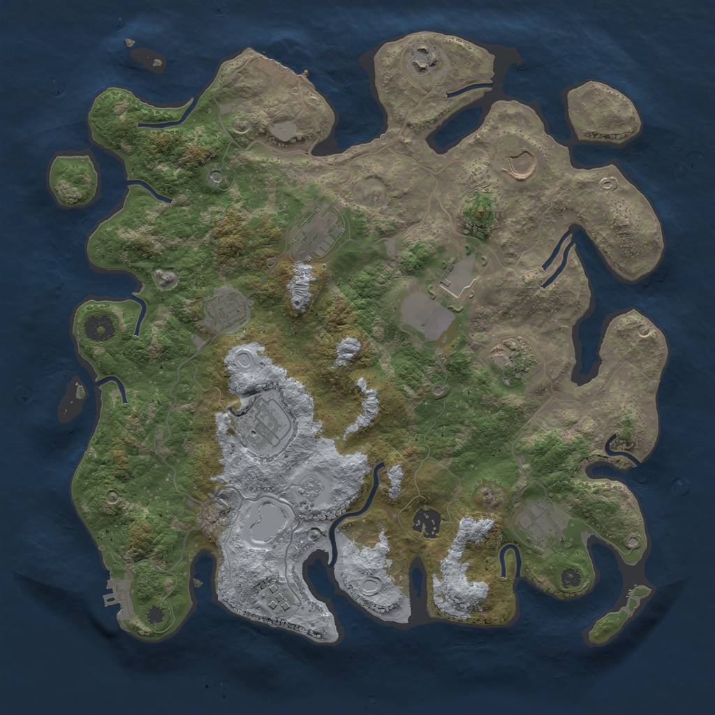 Rust Map: Procedural Map, Size: 3700, Seed: 1617744515, 17 Monuments