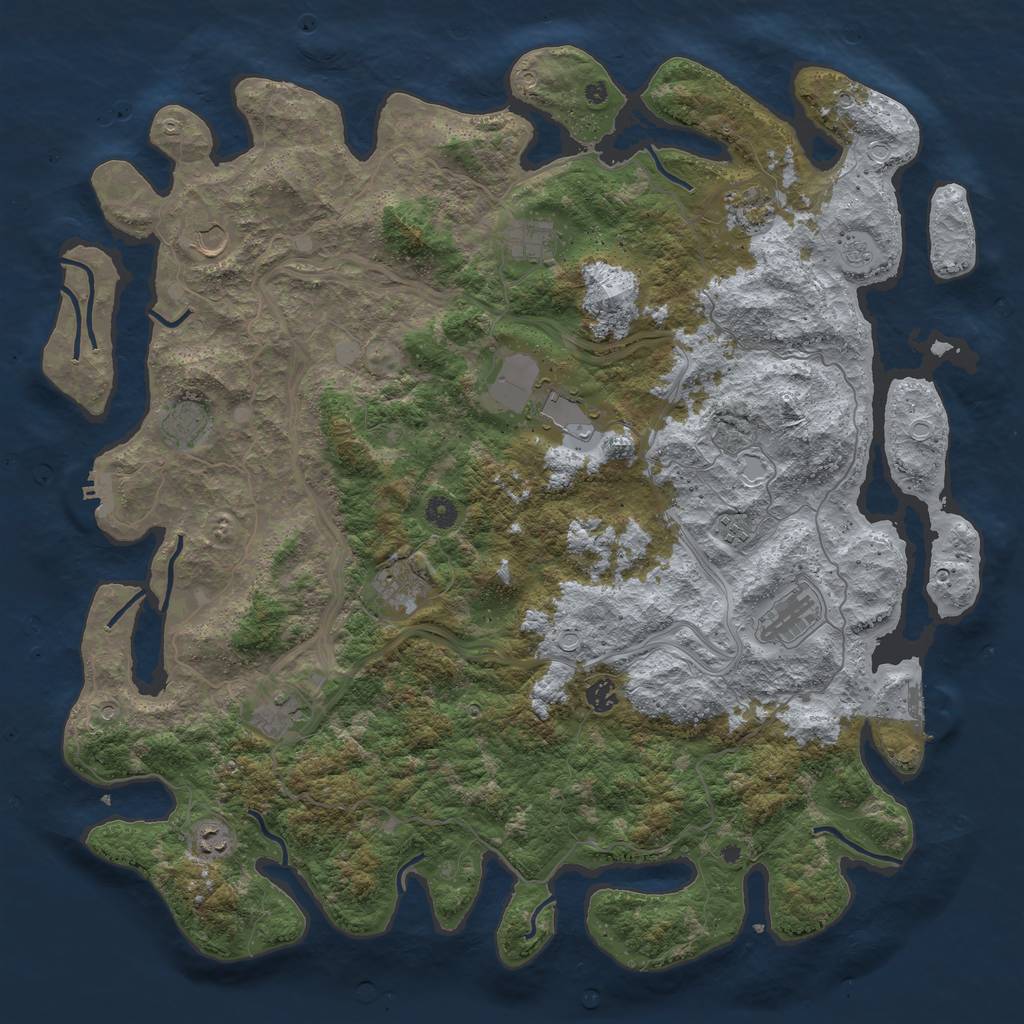 Rust Map: Procedural Map, Size: 4800, Seed: 103772845, 20 Monuments