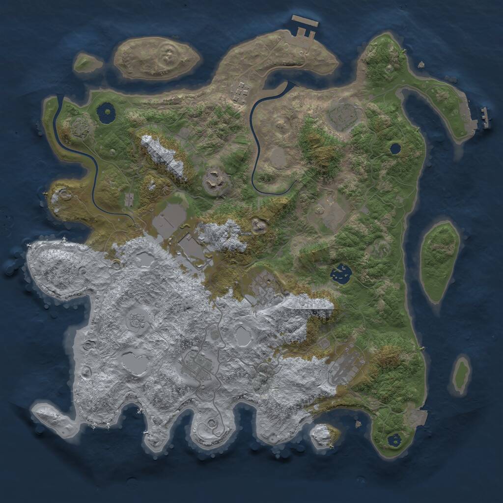 Rust Map: Procedural Map, Size: 3800, Seed: 1768705684, 15 Monuments