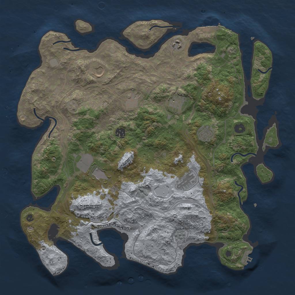 Rust Map: Procedural Map, Size: 4250, Seed: 9829, 17 Monuments