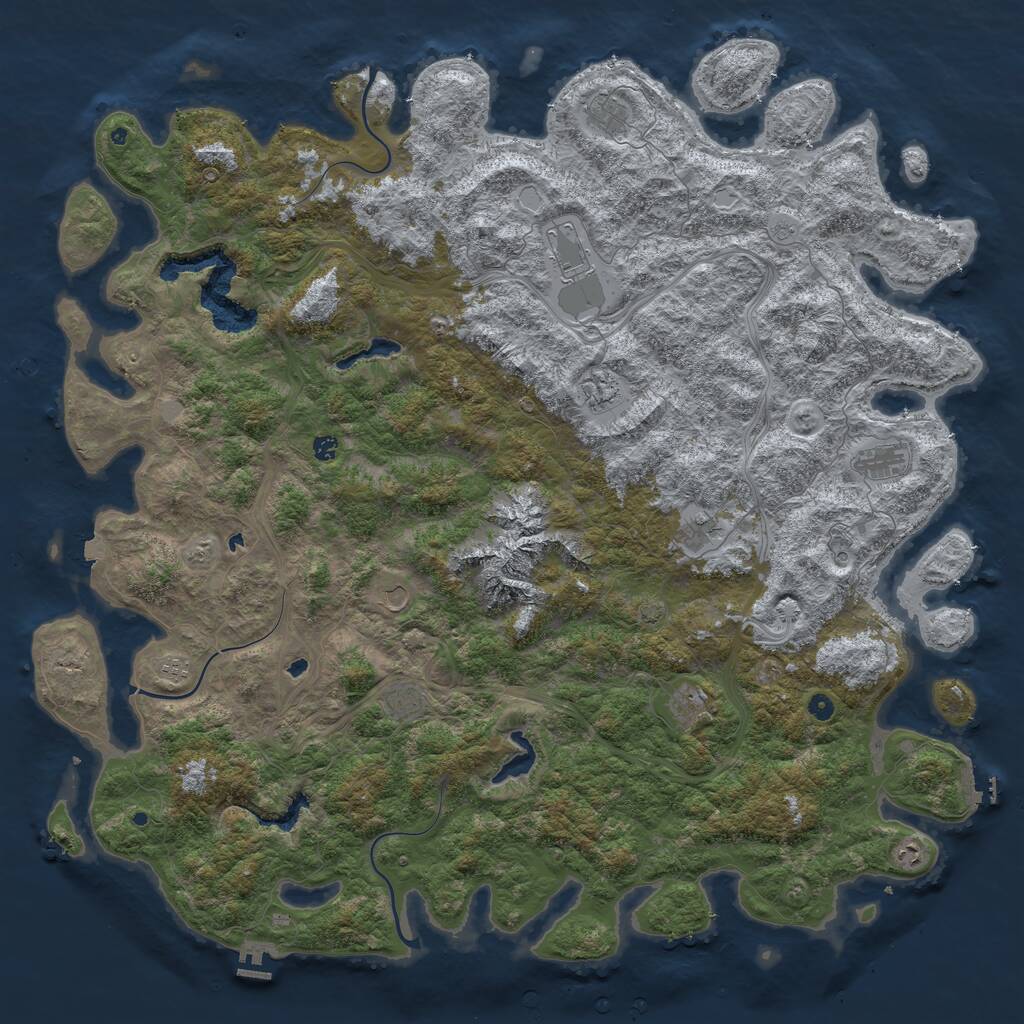 Rust Map: Procedural Map, Size: 6000, Seed: 1301, 17 Monuments