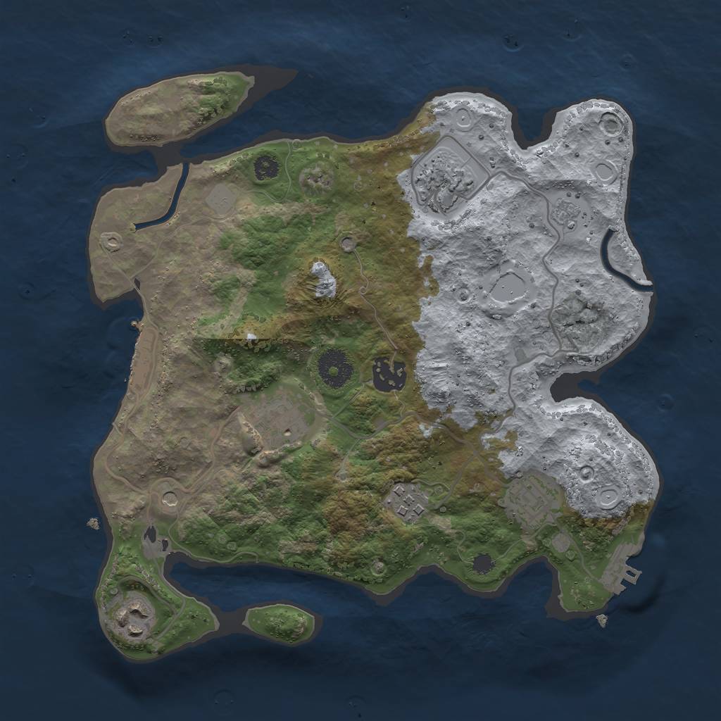 Rust Map: Procedural Map, Size: 3000, Seed: 17924, 15 Monuments