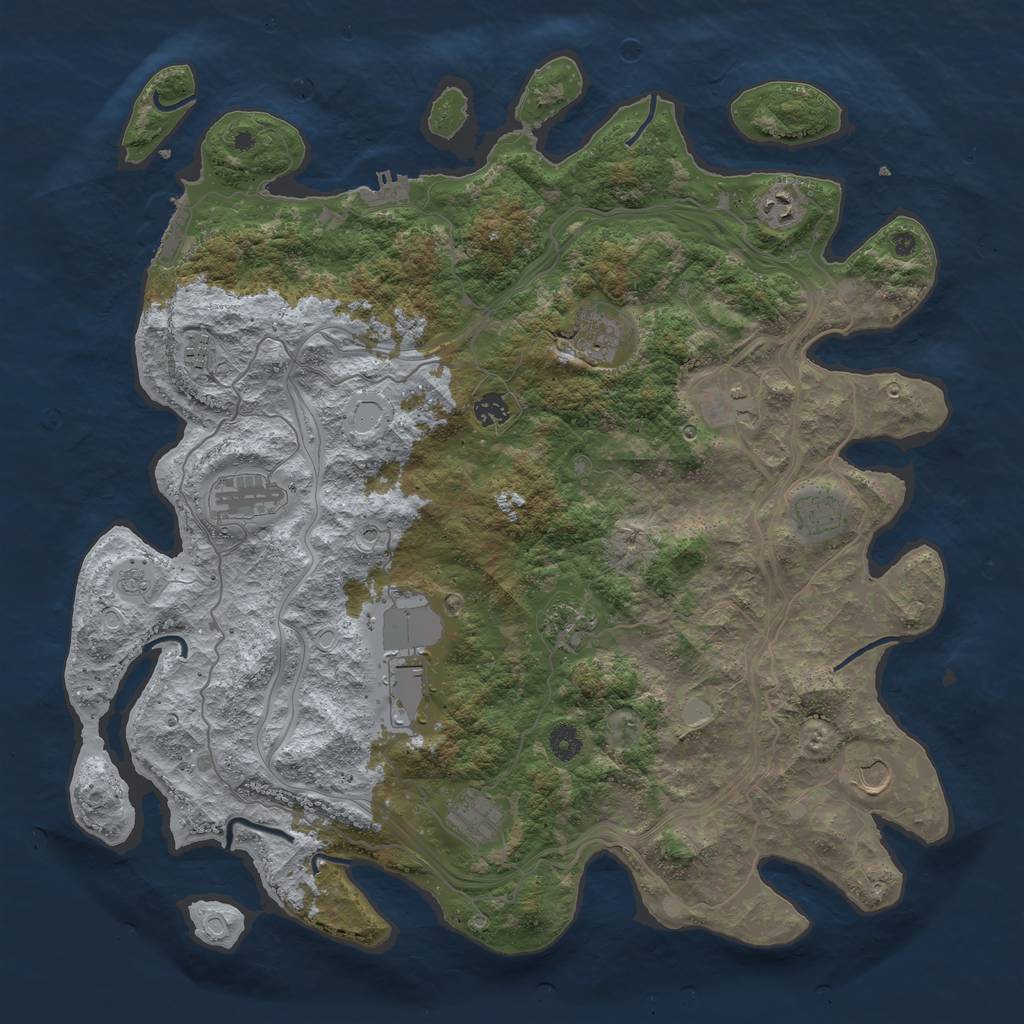 Rust Map: Procedural Map, Size: 4500, Seed: 106847828, 20 Monuments