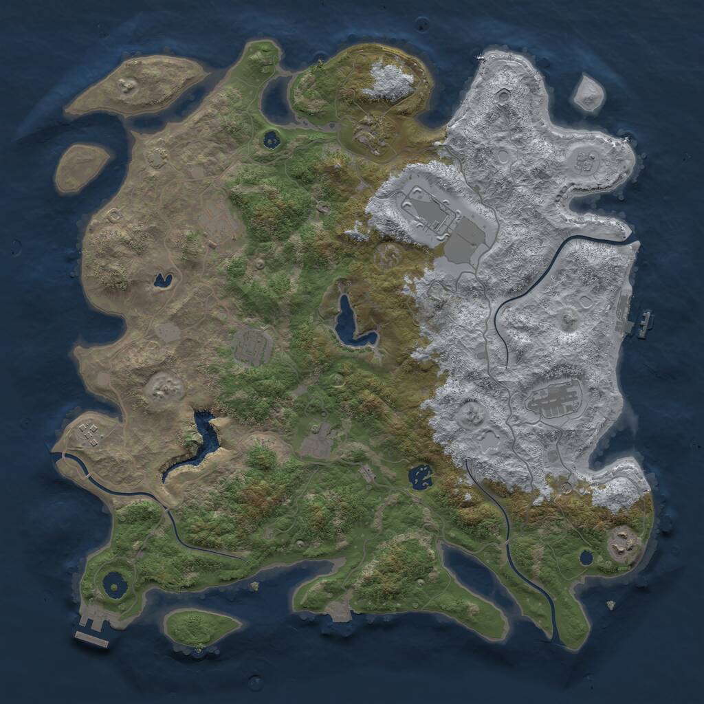 Rust Map: Procedural Map, Size: 4200, Seed: 40273, 15 Monuments