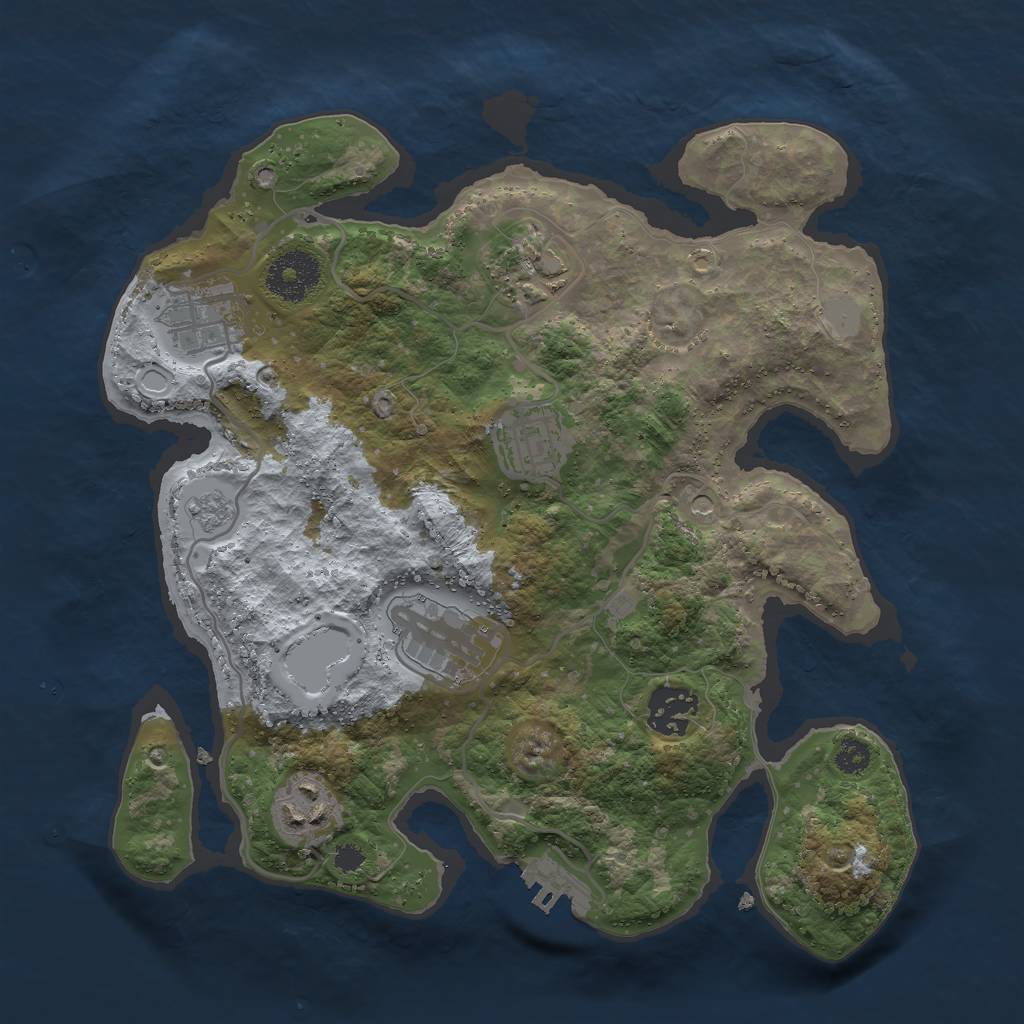 Rust Map: Procedural Map, Size: 3000, Seed: 114368584, 14 Monuments