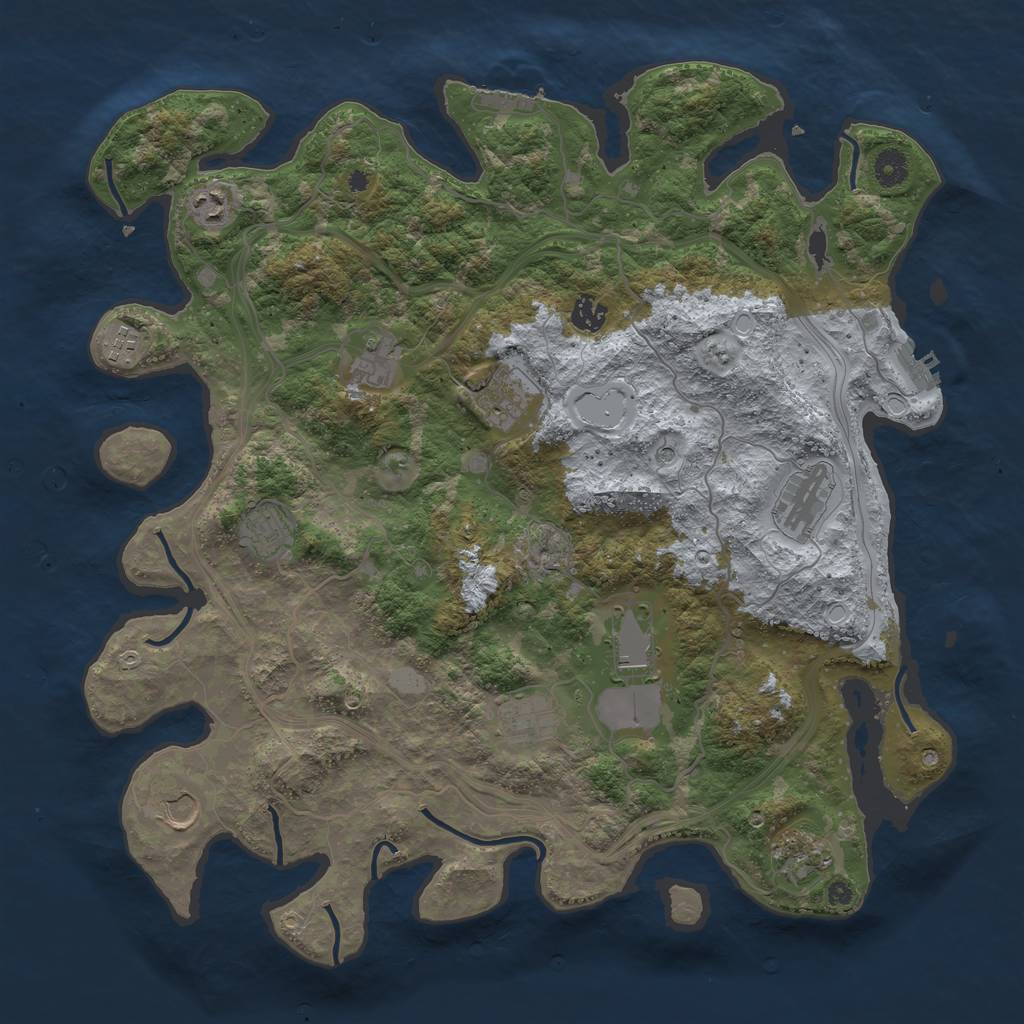 Rust Map: Procedural Map, Size: 4250, Seed: 1088422756, 17 Monuments